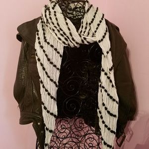 White & Black Scarf